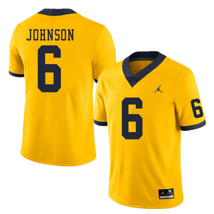 Men #6 Cornelius Johnson Michigan Wolverines College Football Jerseys Sale-Yellow - Click Image to Close